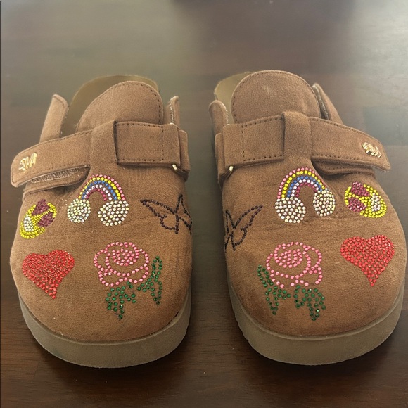 Steve Madden Other - Steve Madden Brown Kids Sandals with Colorful Embellishments Size 3